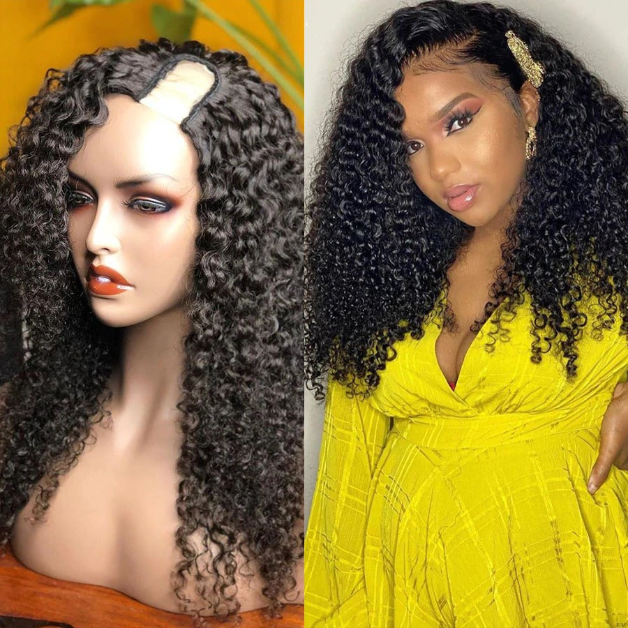 Deep Wave U Part Human Hair Wigs For Black Women - Bianca's hair and beauty supply