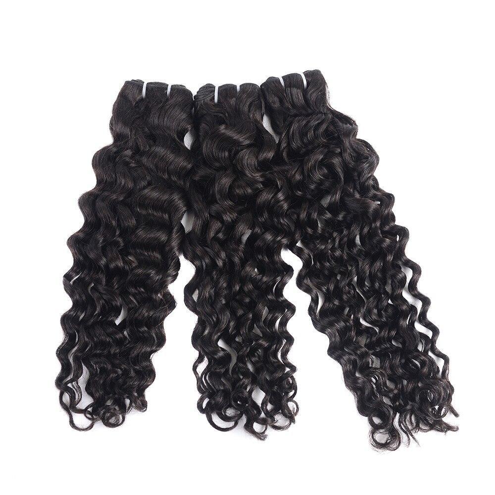 Super Double Drawn Water Wave Hair Bundles With Closure Pre Plucked - Bianca's hair and beauty supply