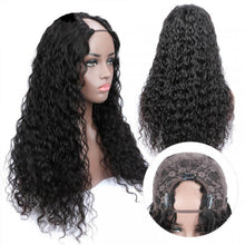 Load image into Gallery viewer, Jerry Curl U Part Wigs Human Hair Wigs Headband Wig - Bianca's hair and beauty supply
