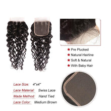 Load image into Gallery viewer, Super Double Drawn Water Wave Hair Bundles With Closure Pre Plucked - Bianca's hair and beauty supply

