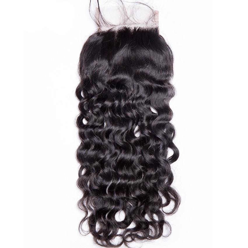 BeuMax Hairs Brazilian Human Hair Closure with Baby Hair, Water Wave - Bianca's hair and beauty supply