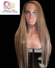 Load image into Gallery viewer, Human Hair Wig highlight color 13x4 Hd Frontal Highlight all texture Lace Front Wigs
