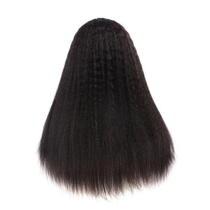 U Part Wig Brazilian Kinky Straight Wig Hair 100% Remy Human Hair Yaki - Bianca's hair and beauty supply