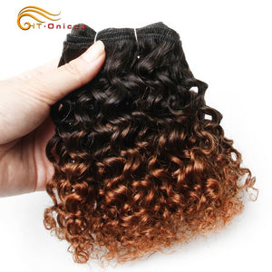 Brazilian Bohemian Curly 100% Remy Human Hair Double Drawn Funmi Hair 8 inches 6Pcs/lot Can Make A Wig For Women Htonicca - Bianca's hair and beauty supply