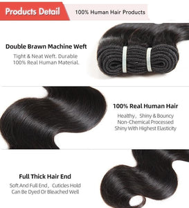 Super double Drawn Brazilian Raw Virgin Hair Body Wave Human Hair - Bianca's hair and beauty supply