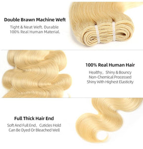 Beumax Hair Body Wave Brazilian Virgin Human Hair 1/4 Pcs Blonde - Bianca's hair and beauty supply