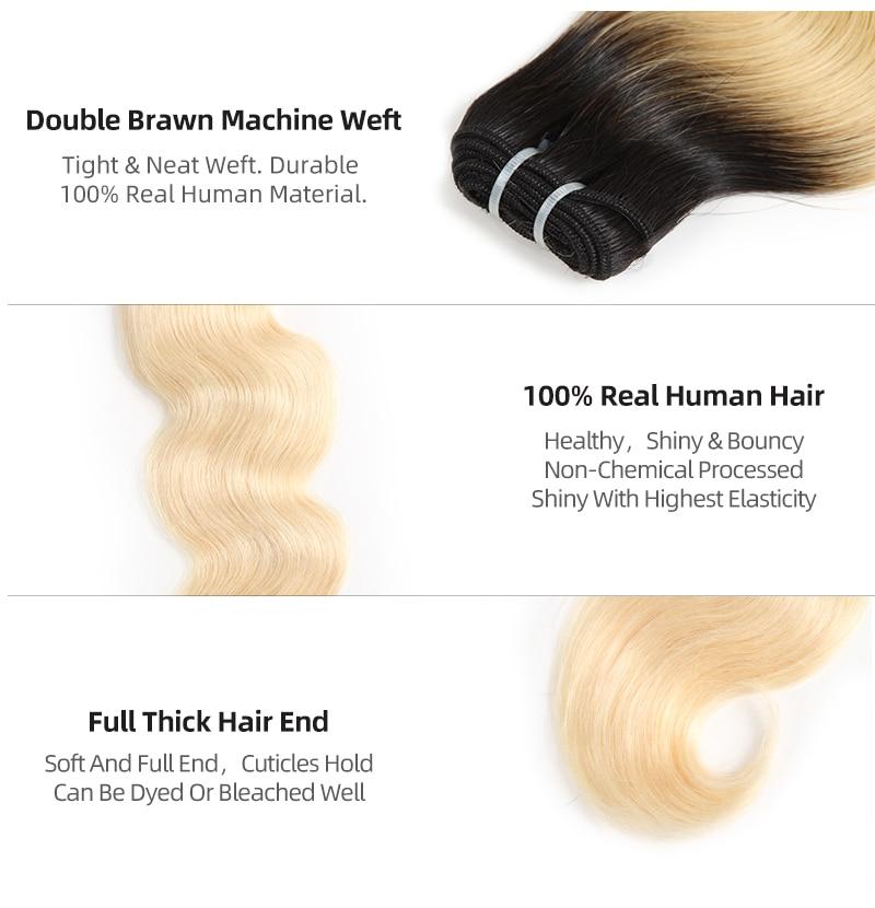 Beumax Hair Body Wave Brazilian Virgin Human Hair 1/4 Pcs Blonde - Bianca's hair and beauty supply