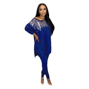 2020 Dashiki Traditional African Clothing Two Piece Set Women Africaine Print Bodycon Dress+Pants African Clothes - Bianca's hair and beauty supply