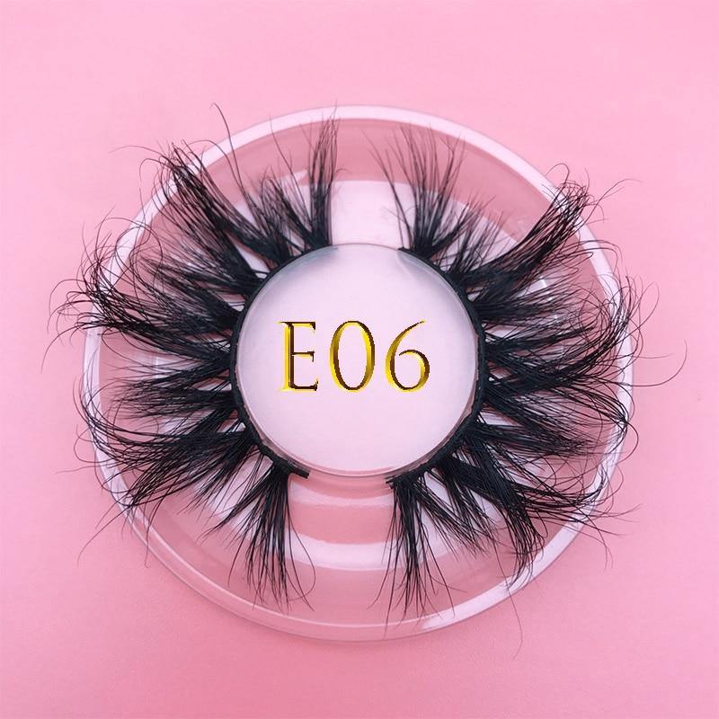 25mm E06 MIKIWI 100% handmade natural  thick  Eye lashes wispy makeup extention tools 3D mink hair volume soft false  eyelashes - Bianca's hair and beauty supply