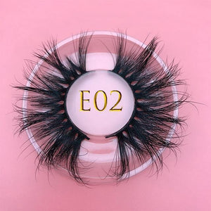 25mm E06 MIKIWI 100% handmade natural  thick  Eye lashes wispy makeup extention tools 3D mink hair volume soft false  eyelashes - Bianca's hair and beauty supply