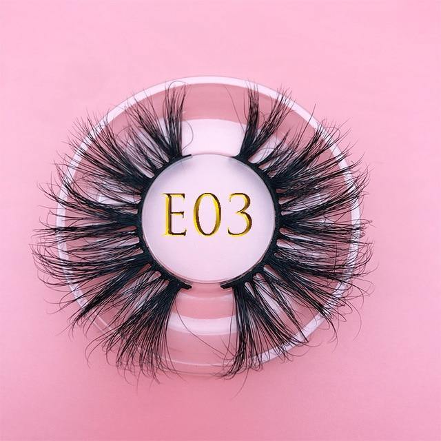 25mm E06 MIKIWI 100% handmade natural  thick  Eye lashes wispy makeup extention tools 3D mink hair volume soft false  eyelashes - Bianca's hair and beauty supply