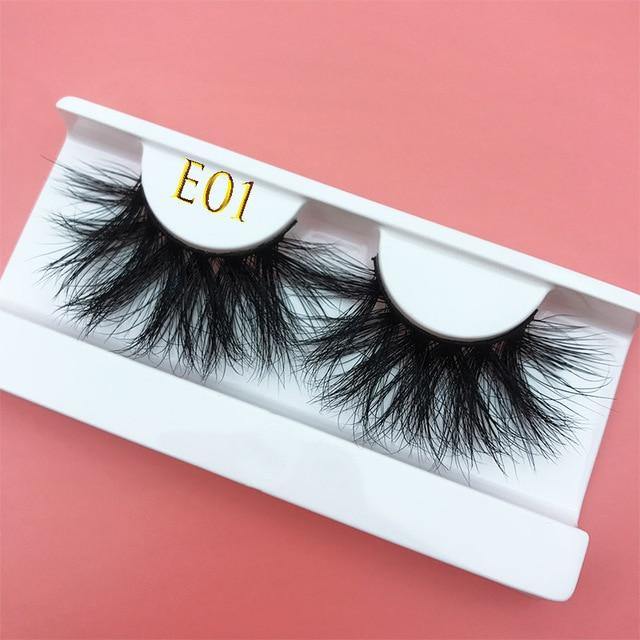 25mm E06 MIKIWI 100% handmade natural  thick  Eye lashes wispy makeup extention tools 3D mink hair volume soft false  eyelashes - Bianca's hair and beauty supply