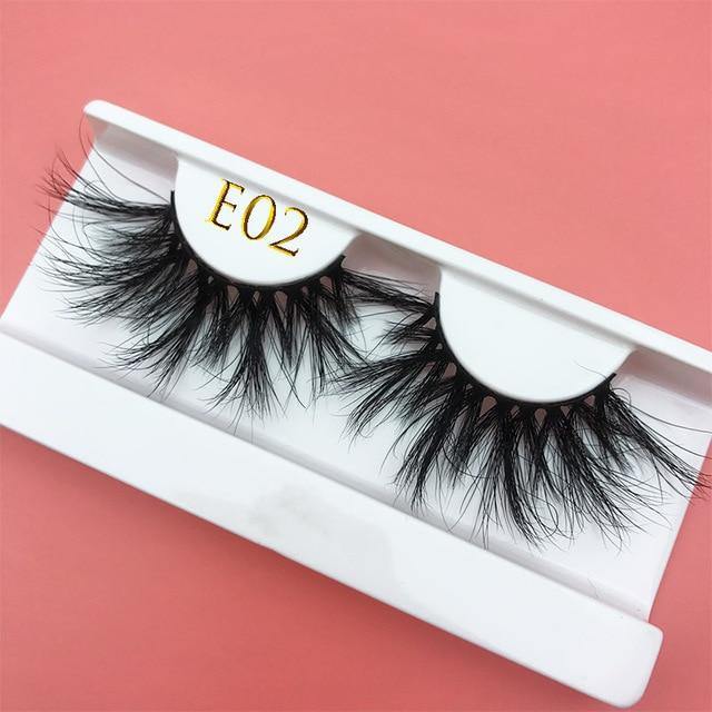 25mm E06 MIKIWI 100% handmade natural  thick  Eye lashes wispy makeup extention tools 3D mink hair volume soft false  eyelashes - Bianca's hair and beauty supply