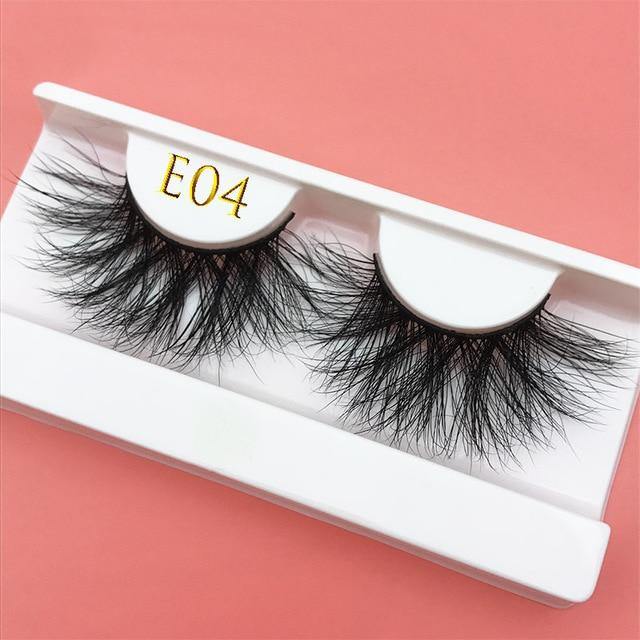 25mm E06 MIKIWI 100% handmade natural  thick  Eye lashes wispy makeup extention tools 3D mink hair volume soft false  eyelashes - Bianca's hair and beauty supply