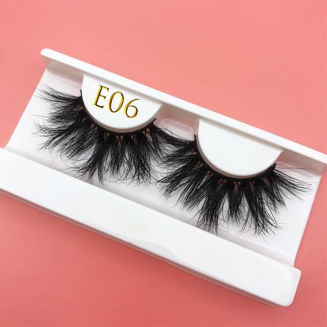 25mm E06 MIKIWI 100% handmade natural  thick  Eye lashes wispy makeup extention tools 3D mink hair volume soft false  eyelashes - Bianca's hair and beauty supply