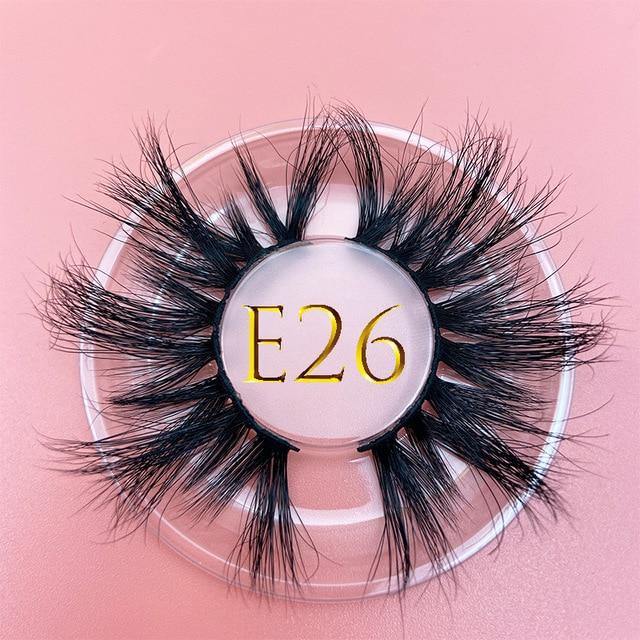 25mm E06 MIKIWI 100% handmade natural  thick  Eye lashes wispy makeup extention tools 3D mink hair volume soft false  eyelashes - Bianca's hair and beauty supply