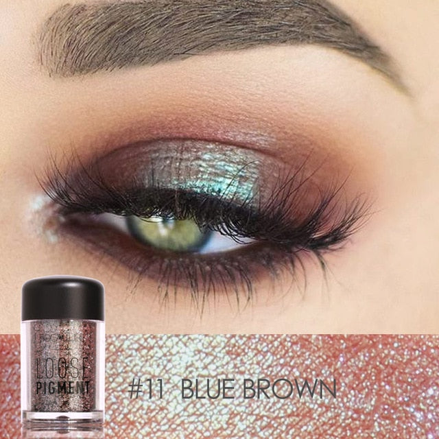 FOCALLURE Glitter Eye Shadow 18 Colors Cosmetic Makeup Diamond Lips Loose Makeup Eyes Pigment Powder Comestic Single Eye Shadow - Bianca's hair and beauty supply