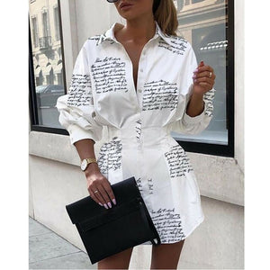 Office Lady Women Femal Ladies Long Sleeve Deep V Shirt Dress Sexy Mini Beach Dress  Elegant Sexy Party Dress New - Bianca's hair and beauty supply