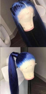 4 Colors Blue 13x4x1 Middle Part  Lace Front Wig Brazilian Straight - Bianca's hair and beauty supply