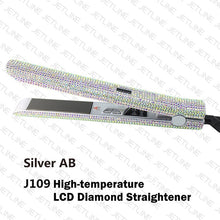 Load image into Gallery viewer, Hair Flat Iron Straightener 2 in 1 Hair Curling Straightening Flat Iron Curler Sparkling Crystal Rhinestones Bling Straightener - Bianca's hair and beauty supply
