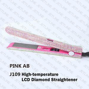 Hair Flat Iron Straightener 2 in 1 Hair Curling Straightening Flat Iron Curler Sparkling Crystal Rhinestones Bling Straightener - Bianca's hair and beauty supply