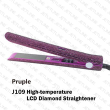 Load image into Gallery viewer, Hair Flat Iron Straightener 2 in 1 Hair Curling Straightening Flat Iron Curler Sparkling Crystal Rhinestones Bling Straightener - Bianca's hair and beauty supply
