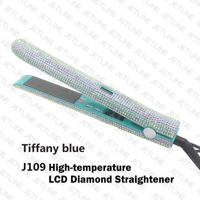 Hair Flat Iron Straightener 2 in 1 Hair Curling Straightening Flat Iron Curler Sparkling Crystal Rhinestones Bling Straightener - Bianca's hair and beauty supply