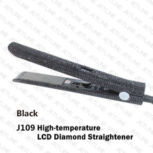 Load image into Gallery viewer, Hair Flat Iron Straightener 2 in 1 Hair Curling Straightening Flat Iron Curler Sparkling Crystal Rhinestones Bling Straightener - Bianca's hair and beauty supply
