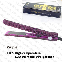 Load image into Gallery viewer, Hair Flat Iron Straightener 2 in 1 Hair Curling Straightening Flat Iron Curler Sparkling Crystal Rhinestones Bling Straightener - Bianca's hair and beauty supply
