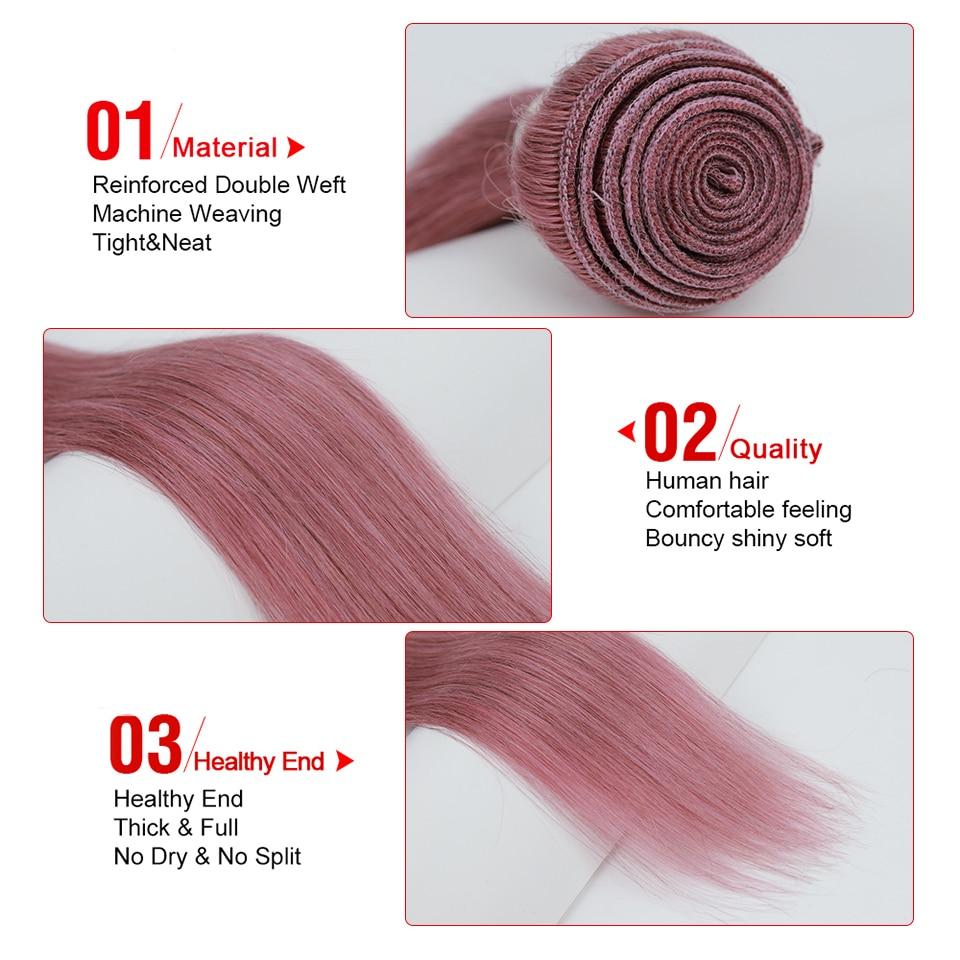 Beumax Bundles With Closure Straight Pink Blonde Human Hair Bundles - Bianca's hair and beauty supply