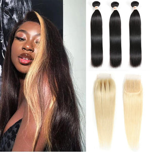 Beumax Bundles With Closure 613 Blonde Closure With Human Hair Bundles - Bianca's hair and beauty supply