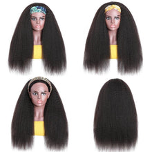 Load image into Gallery viewer, Scarf Wig Kinky Straight Human Hair Wigs Headband Wig - Bianca's hair and beauty supply
