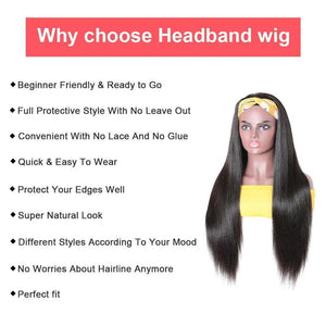 Body Wave Human Hair Wigs Headband Wig Virgin Remy Scarf Wigs - Bianca's hair and beauty supply