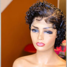 Load image into Gallery viewer, 13x4 Pixie Cut Lace Frontal Human Hair Short Bob Curly Wig - Bianca's hair and beauty supply
