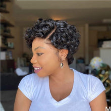 Load image into Gallery viewer, 13x4 Pixie Cut Lace Frontal Human Hair Short Bob Curly Wig - Bianca's hair and beauty supply
