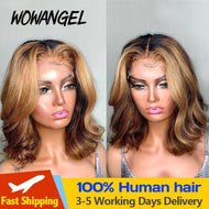 Highlght Colored Wavy Lace Frontal Closure Human Hair Remy Ombre Brazilian Honey Blonde Wigs Body wavy Bleach Knots Baby hair - Bianca's hair and beauty supply