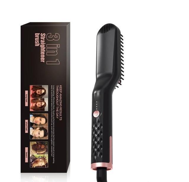 3 in1 Beard Straightener Dropshipping Niche Product Quick Heat Electric Straightener Curl Men Women Multifunctional Hair Styling - Bianca's hair and beauty supply