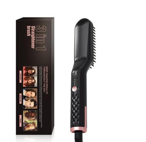 3 in1 Beard Straightener Dropshipping Niche Product Quick Heat Electric Straightener Curl Men Women Multifunctional Hair Styling - Bianca's hair and beauty supply