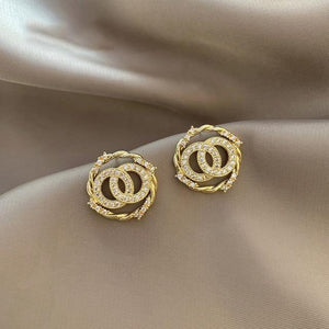 New earrings 2020 tide simple female senior sense niche small French net red earrings small earrings Elegant Prevent Allergy - Bianca's hair and beauty supply