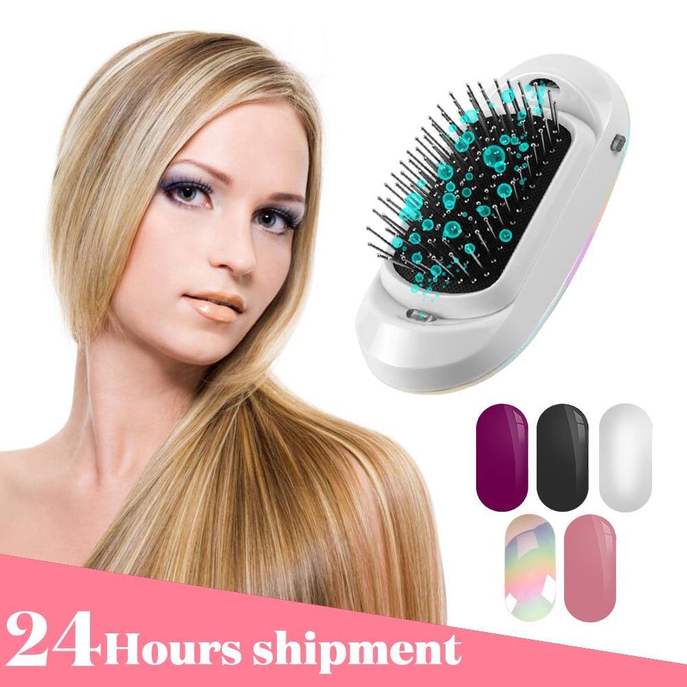 New Version Ionic Hairbrush Potable Negative Ions Dropshipping Niche Product Electric Massage Hairbrush Anti-static Hair Brush - Bianca's hair and beauty supply