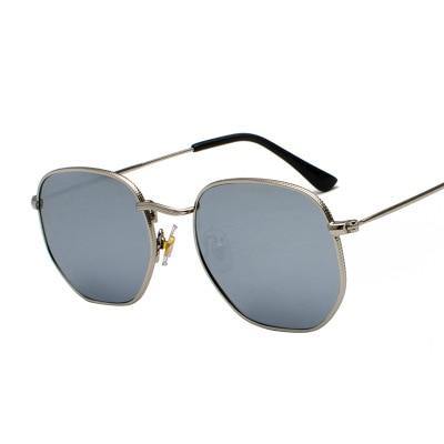 2021 Square Sunglases Men Hexagon Sun glasses Mannen Women Metal Frame Fishing Glasses Gold gray Eyewear lentes de sol hombre - Bianca's hair and beauty supply