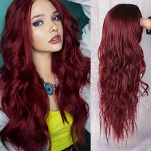 Load image into Gallery viewer, AISI BEAUTY Long Wavy Womens Wig Natural Part Side Hair Ombre Synthetic Wigs Platinum/Blonde/Black Wigs Heat Resistant for Women - Bianca's hair and beauty supply
