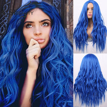 Load image into Gallery viewer, AISI BEAUTY Long Wavy Womens Wig Natural Part Side Hair Ombre Synthetic Wigs Platinum/Blonde/Black Wigs Heat Resistant for Women - Bianca's hair and beauty supply
