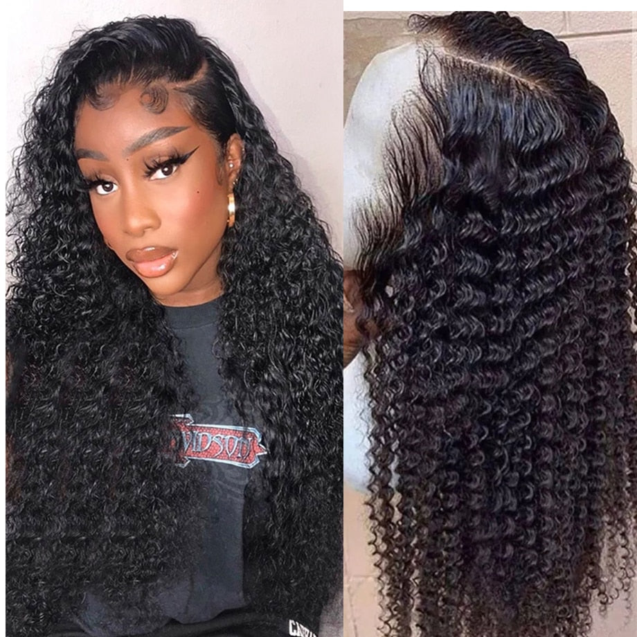 Curly Human Hair Wig Lace Front Human Hair Wigs Water Deep Wave Hd Lace Frontal Wigs For Women Brazilian Full Lace Short Bob Wig - Bianca's hair and beauty supply