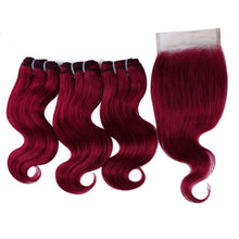 Load image into Gallery viewer, BHF 100% Human Hair Body Wave 3 bundles with closure Brazilian Remy Blonde Short Bob Wig Style 50g per bundle - Bianca's hair and beauty supply
