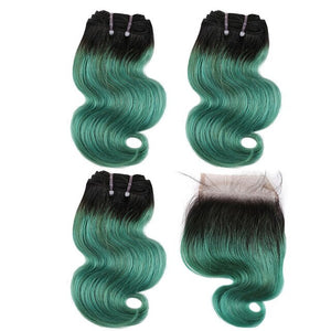 BHF 100% Human Hair Body Wave 3 bundles with closure Brazilian Remy Blonde Short Bob Wig Style 50g per bundle - Bianca's hair and beauty supply