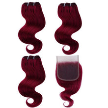 Load image into Gallery viewer, BHF 100% Human Hair Body Wave 3 bundles with closure Brazilian Remy Blonde Short Bob Wig Style 50g per bundle - Bianca's hair and beauty supply
