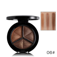 Load image into Gallery viewer, 3 Colors Shimmer Glitter Eye Shadow Palette Makeup Copper Bronzer Sliver Grey Metallic Smoky Cut Crease Eyeshadow Nude Cosmetics - Bianca's hair and beauty supply
