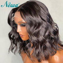 Load image into Gallery viewer, Newa Short Bob Wig Lace Front Human Hair Wigs For Women 13x6 Ombre Brazilian Lace Front Wig Highlight Wavy 4x4 Lace Closure Wig - Bianca's hair and beauty supply
