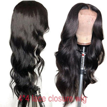 Load image into Gallery viewer, BeuMax Straight Hairs Brazilian 4x4 Lace Closure Human Hair Wigs 180% - Bianca's hair and beauty supply
